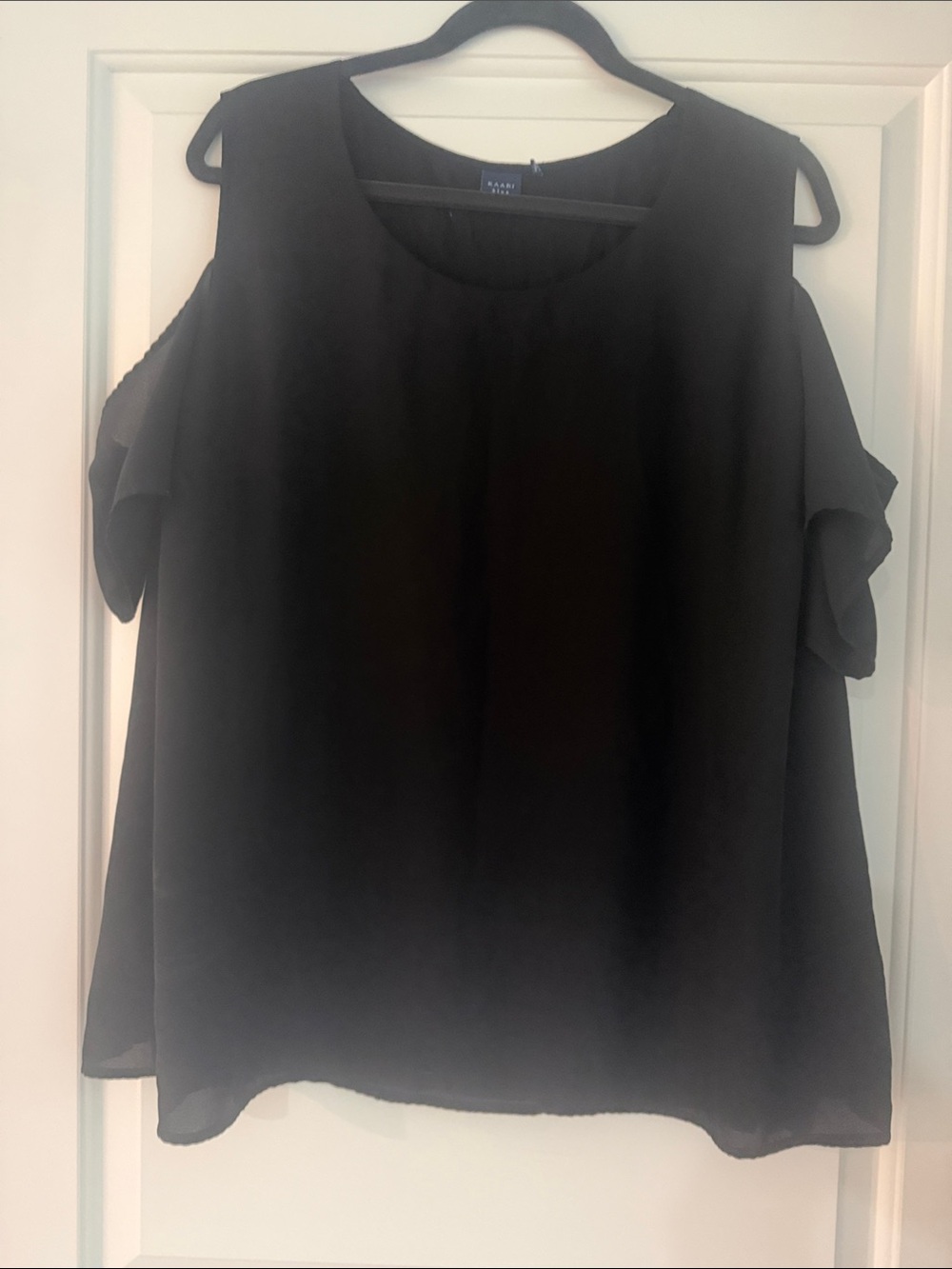 Kaari Blue cold shoulder blouse. Lightweight great for summer .